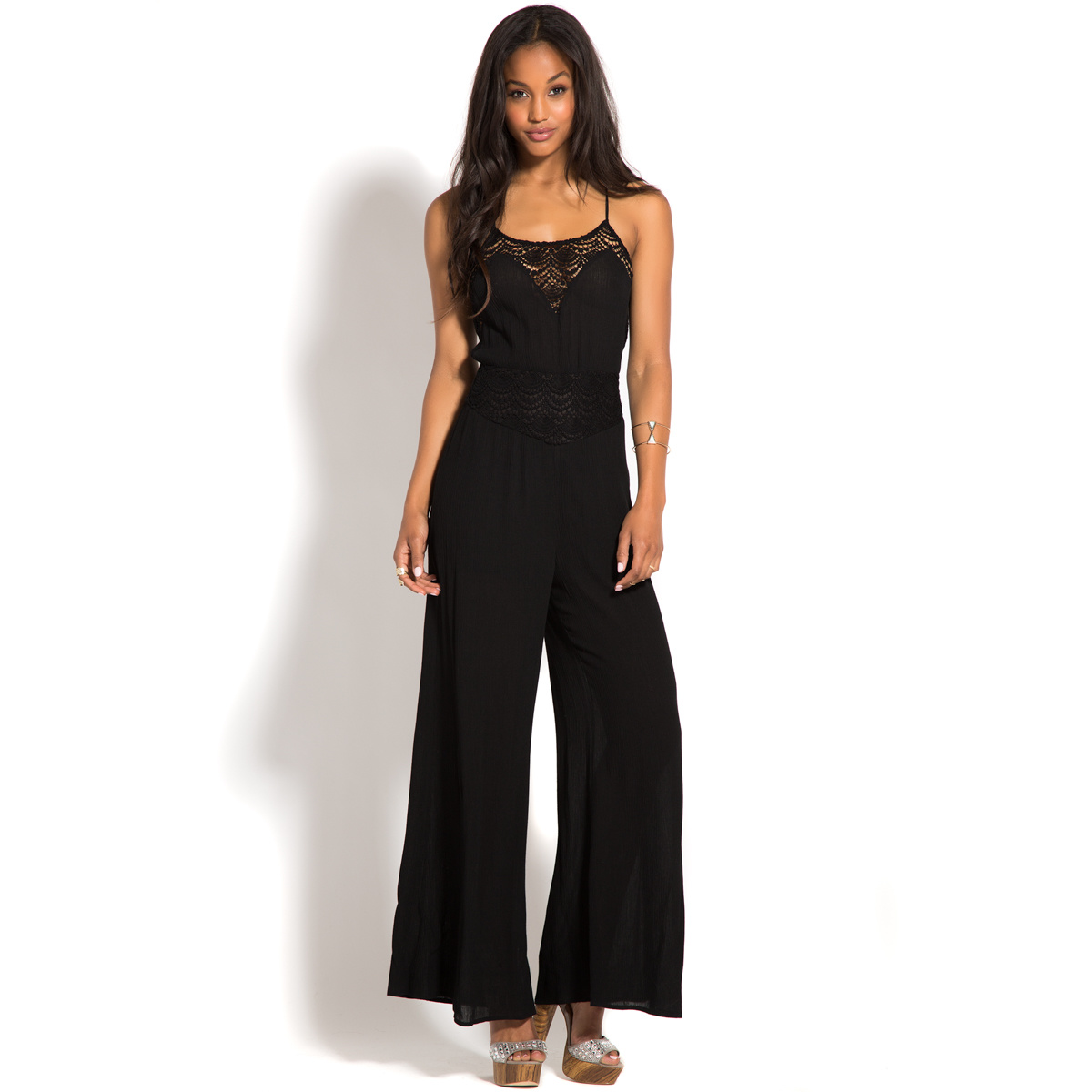 CROCHET CROSSBACK JUMPSUIT ShoeDazzle