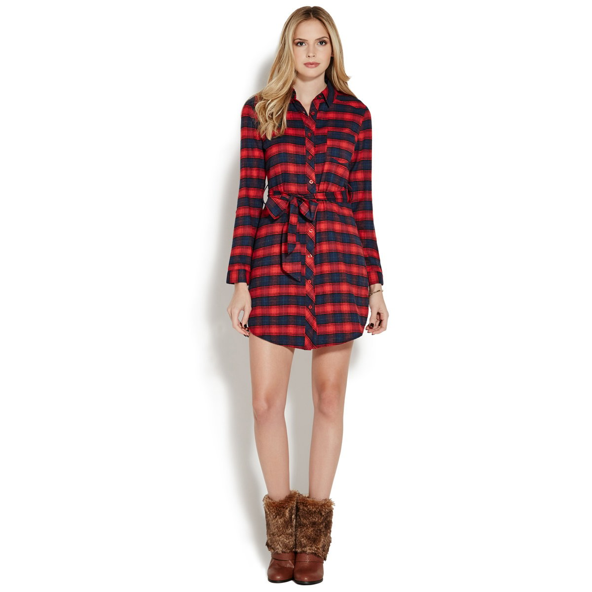 maxi flannel shirt dress