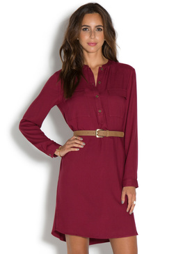 utility belted shirt dress