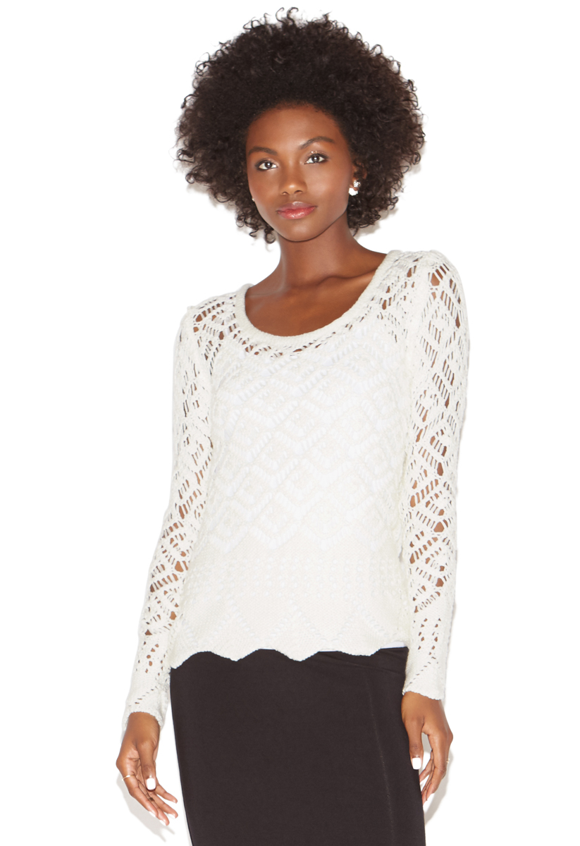 OPEN KNIT CROCHET SWEATER ShoeDazzle