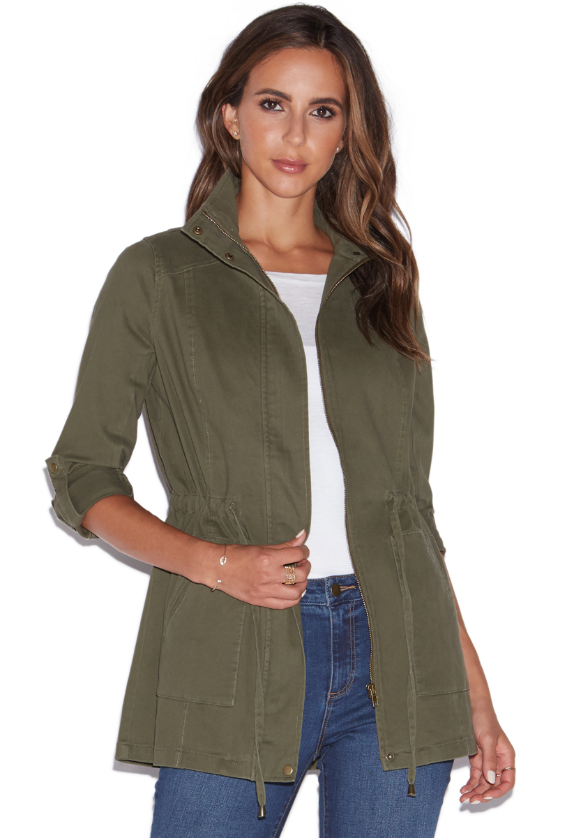 Shoedazzle Anorak Classic Utility Jacket Womens Green Size 1X
