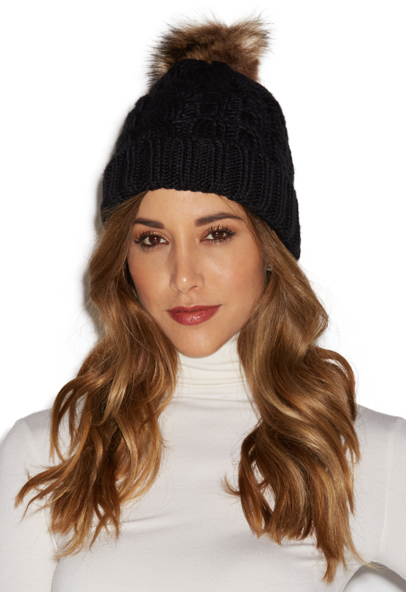 alo cable knit beanie