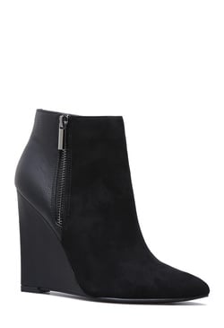 pointed toe wedge booties