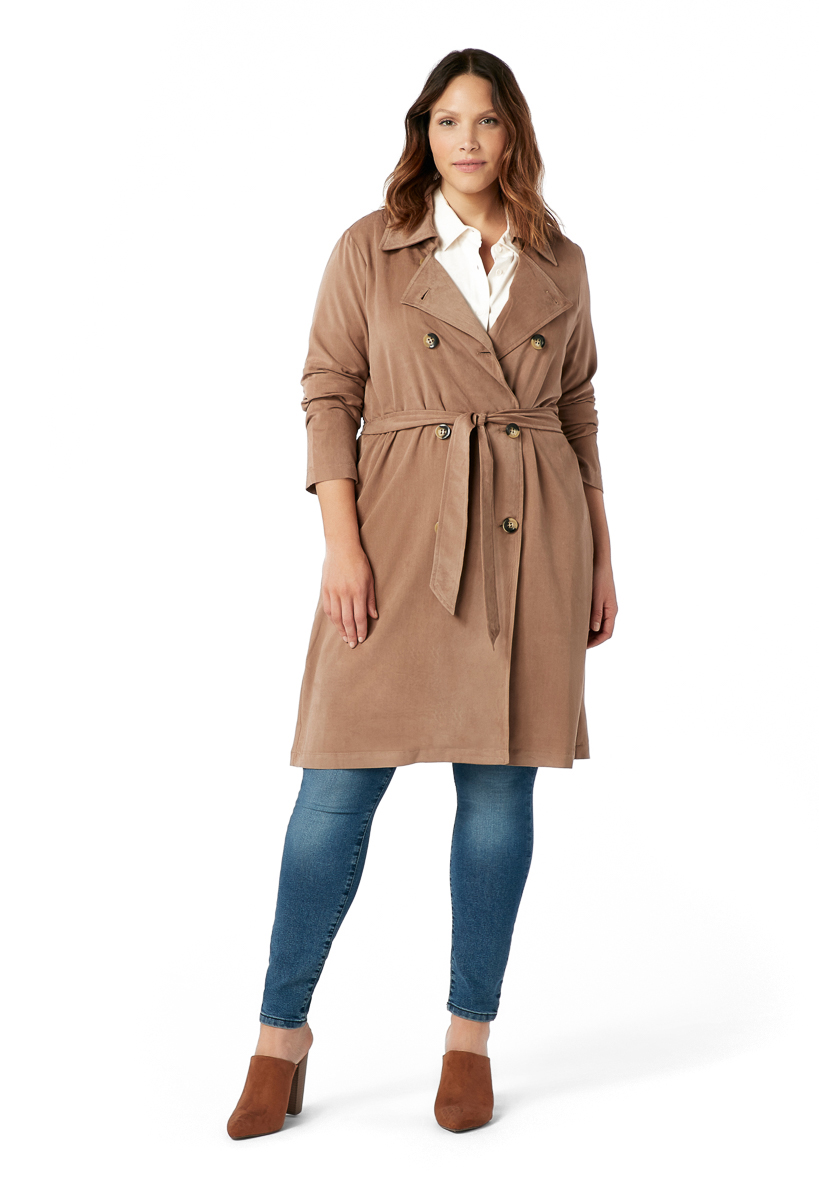 Shoedazzle Trench Plus Size Duster Trench Coat Womens Portabella Size 2X