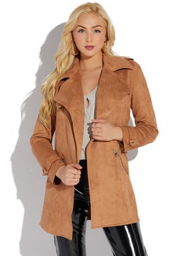 oversized faux suede jacket