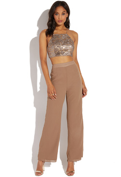 sequin crop top and pants