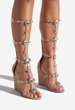 YULANDA JEWELED GLADIATOR WEDGE