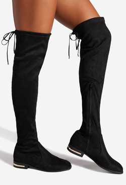 black stretch over the knee boots