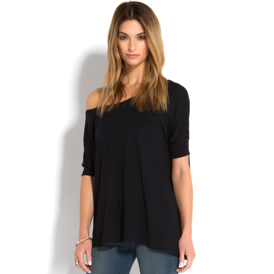 OFF SHOULDER SLOUCHY TEE - ShoeDazzle