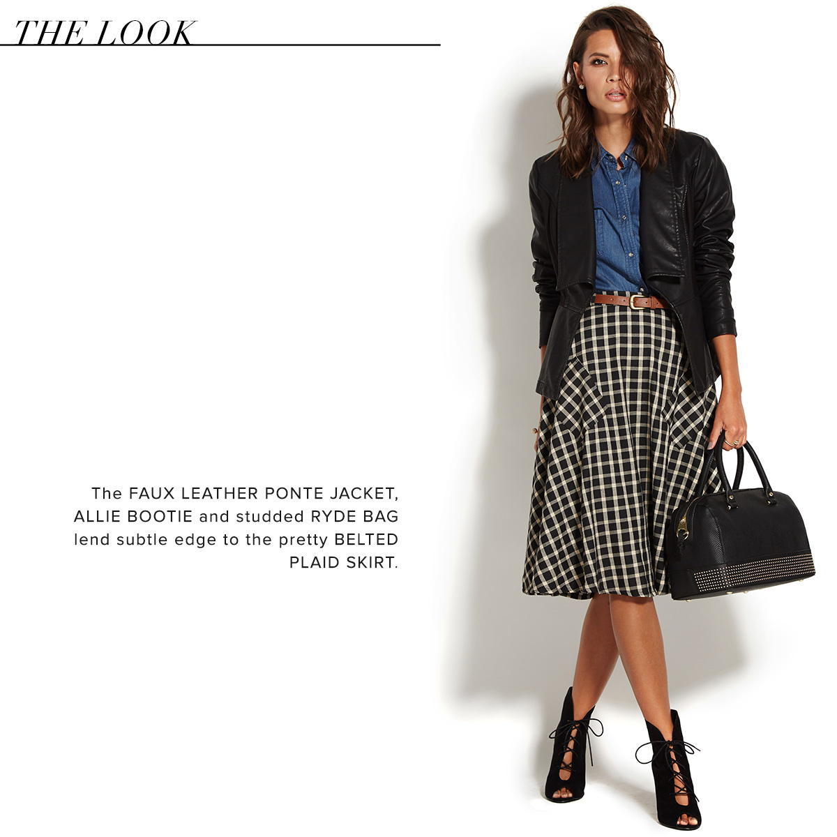 BELTED PLAID SKIRT - ShoeDazzle