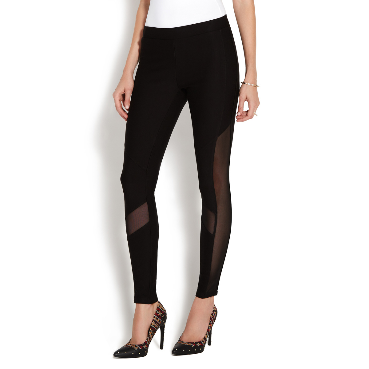 MESH BLOCK SEAMED LEGGING - ShoeDazzle