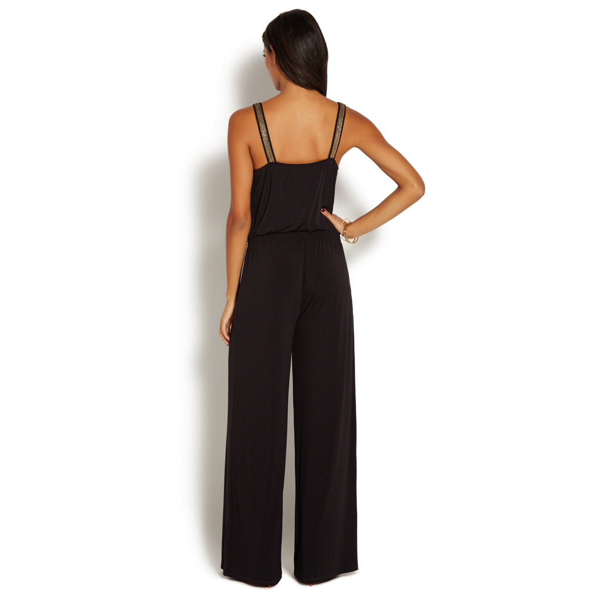 EMBELLISHED WRAP FRONT JUMPSUIT - ShoeDazzle