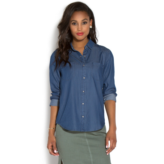 CHAMBRAY DENIM SHIRT - ShoeDazzle