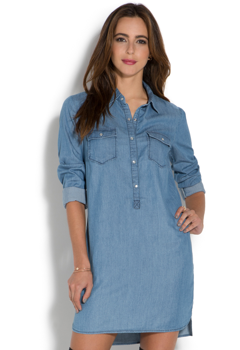 lands end chambray shirt dress