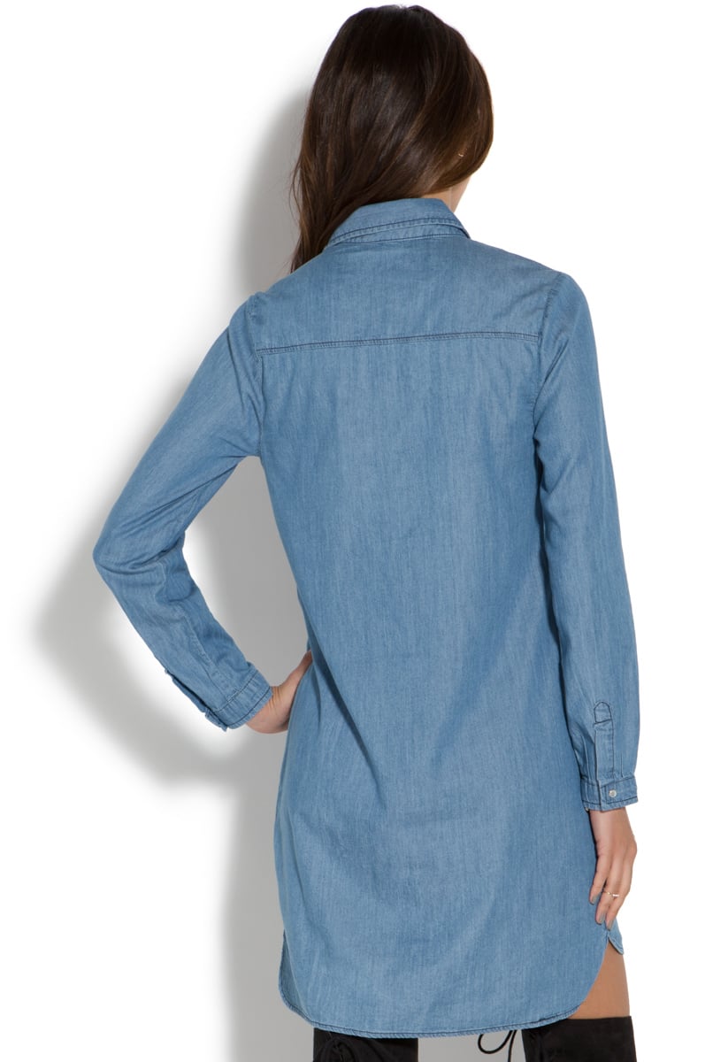 lands end chambray shirt dress