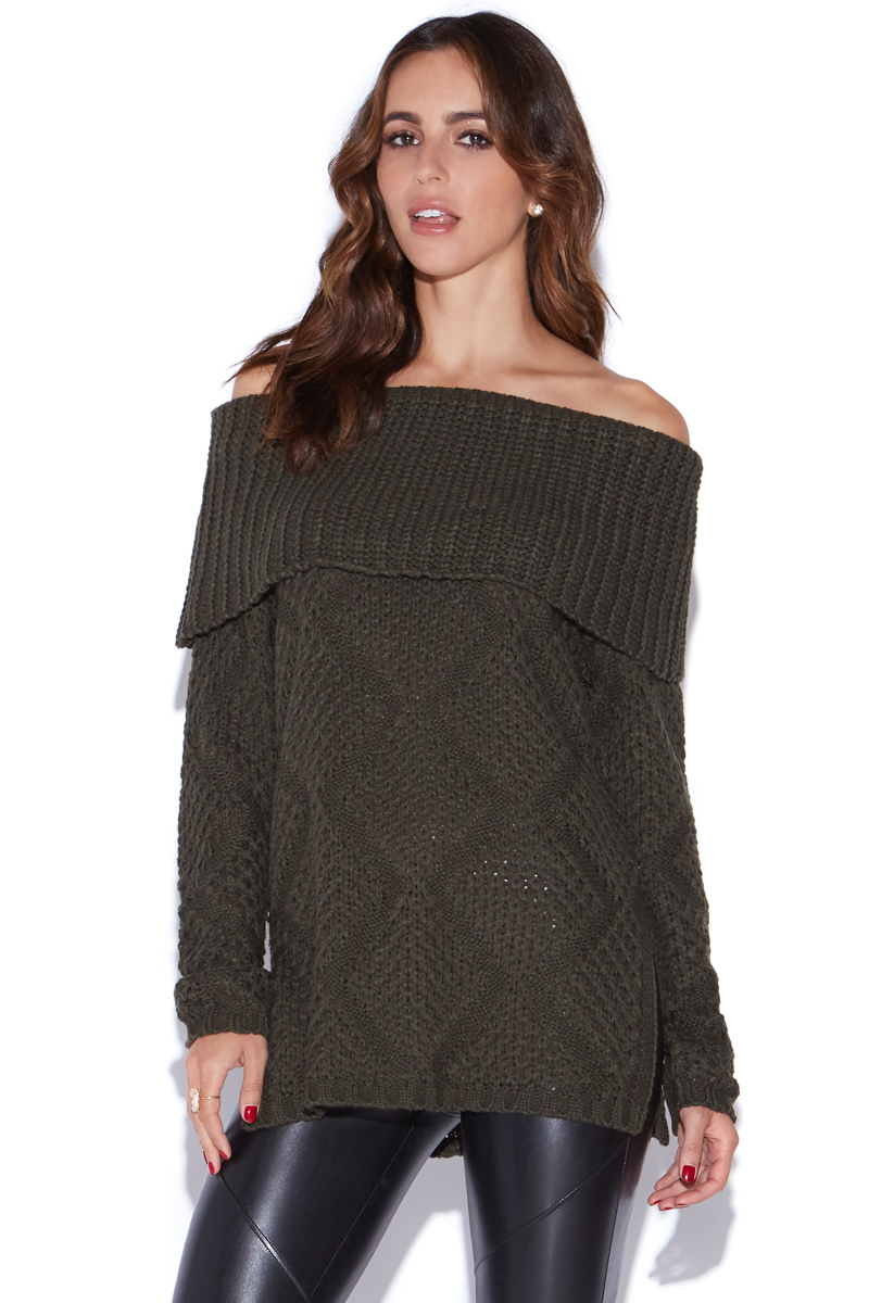 SLOUCHY OFF SHOULDER PULLOVER - ShoeDazzle