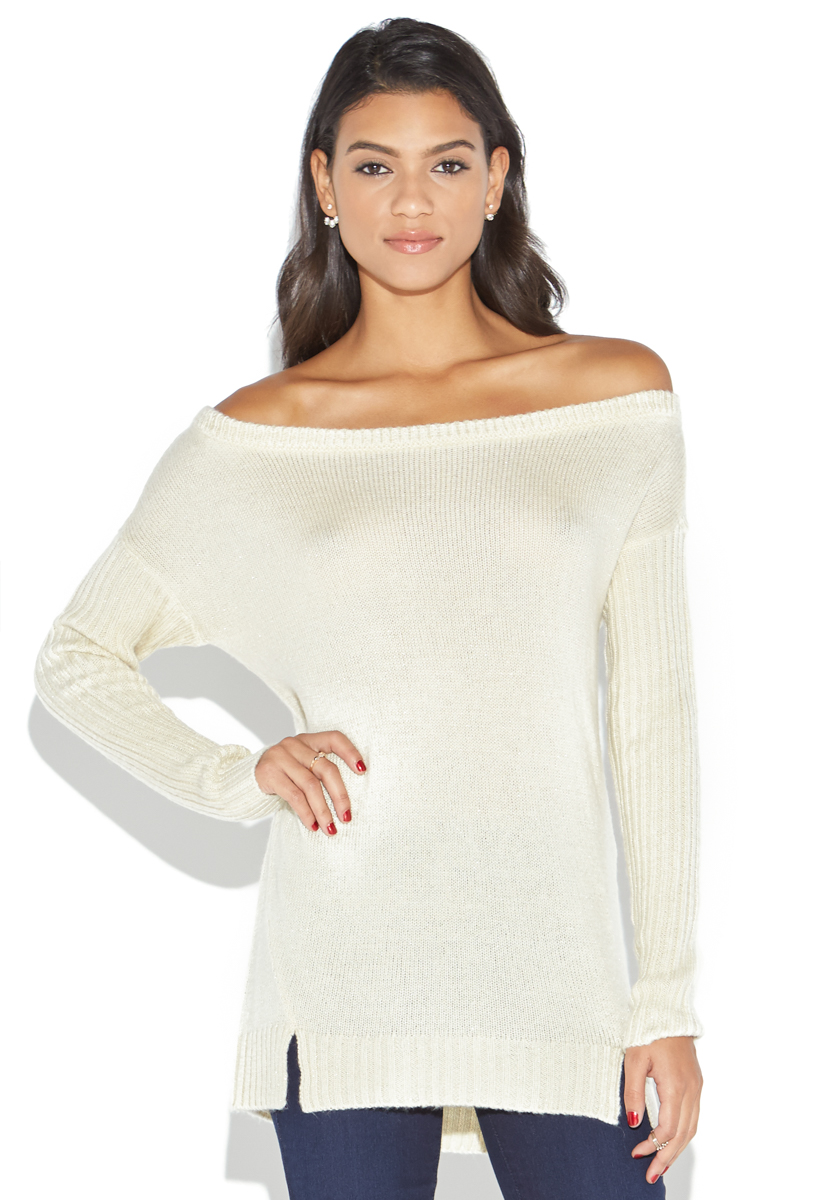 OFF SHOULDER SWEATER - ShoeDazzle