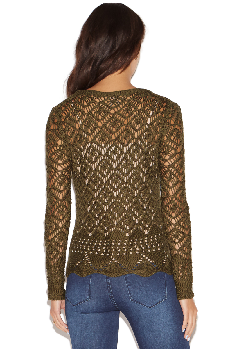 OPEN KNIT CROCHET SWEATER ShoeDazzle