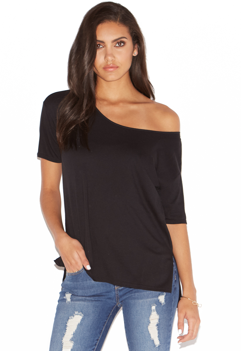 SLOUCHY OFF THE SHOULDER TEE - ShoeDazzle