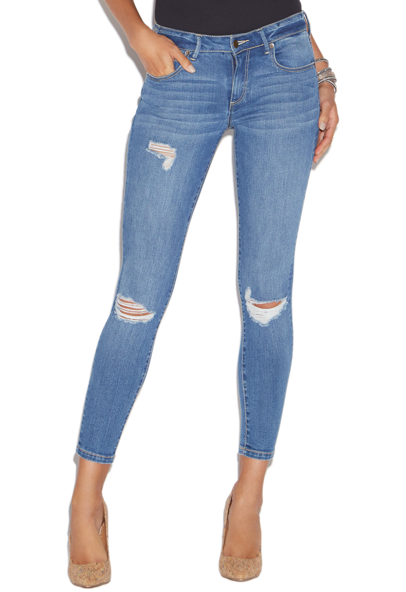 DISTRESSED SKINNY ANKLE GRAZER - ShoeDazzle