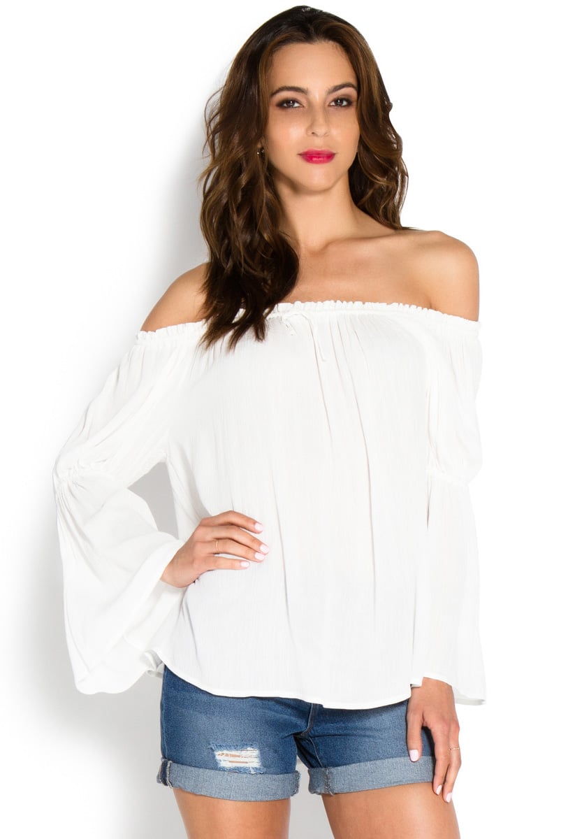 BELL SLEEVE OFF SHOULDER TOP - ShoeDazzle