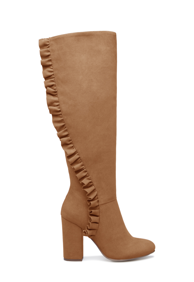 NIKKI RUFFLE HEELED BOOT - ShoeDazzle