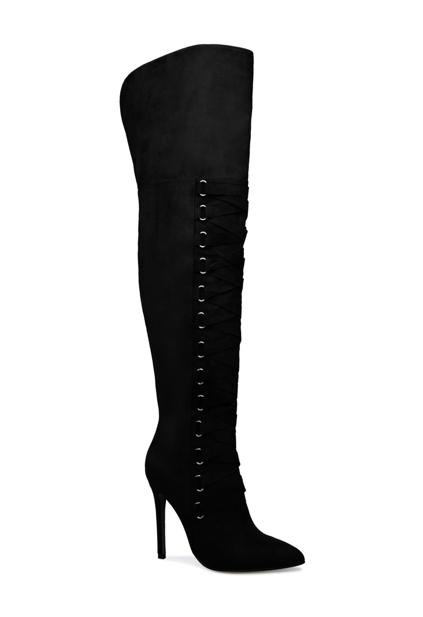 OLIVIA THIGH-HIGH CORSET BOOT - ShoeDazzle