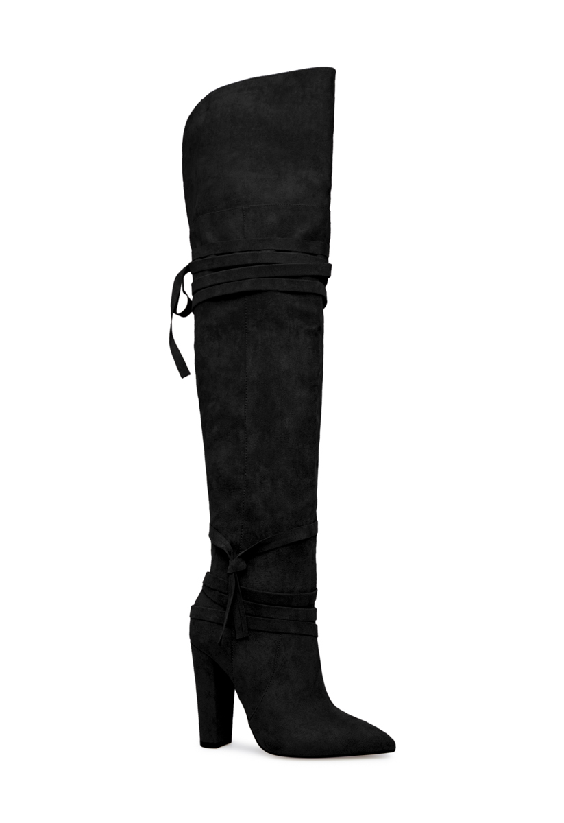 Shoedazzle Boots - Over The Knee Reese Thigh-High Boot Womens Black Size Wide Calf