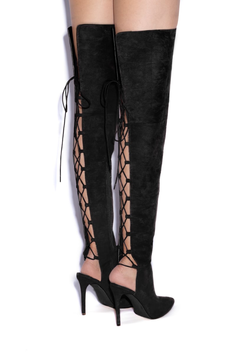ACELINE THIGH HIGH HEELED BOOT - ShoeDazzle
