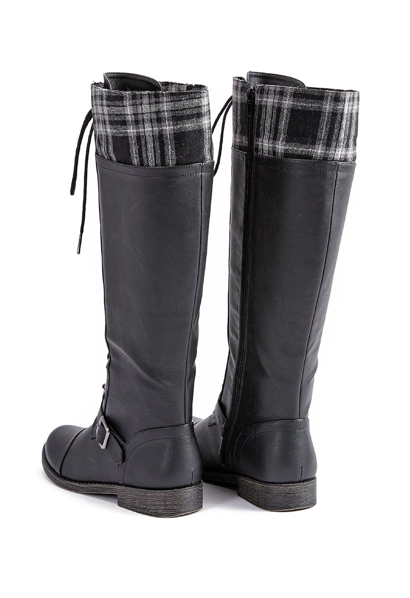 anaelle flannel flat boot