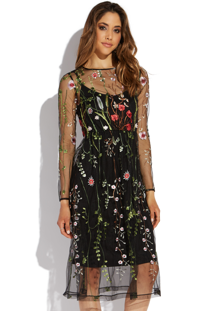 Floral Embroidered Dress
