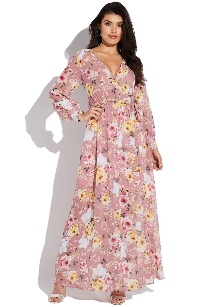 floral sheer maxi dress