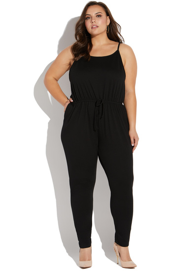 plus size sleeveless jumpsuit