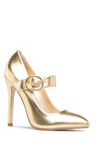 shoedazzle gold heels
