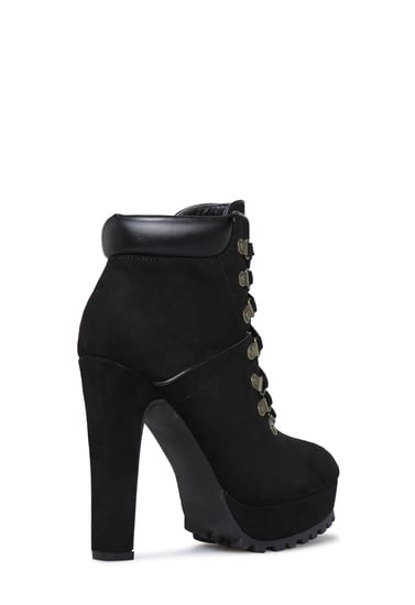 black hiker platform ankle boot