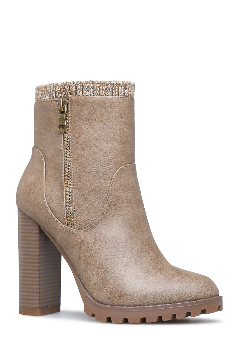 wide width lug sole booties