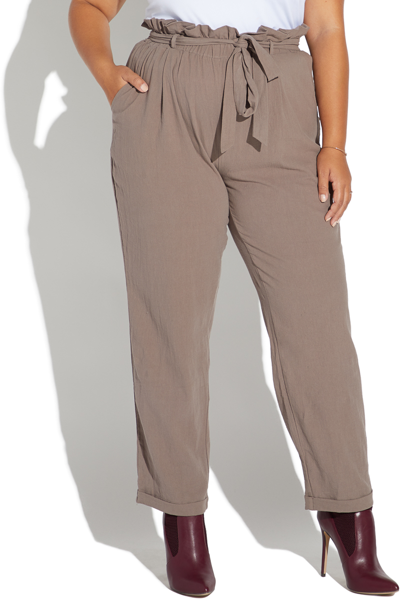 tie waist pants plus size