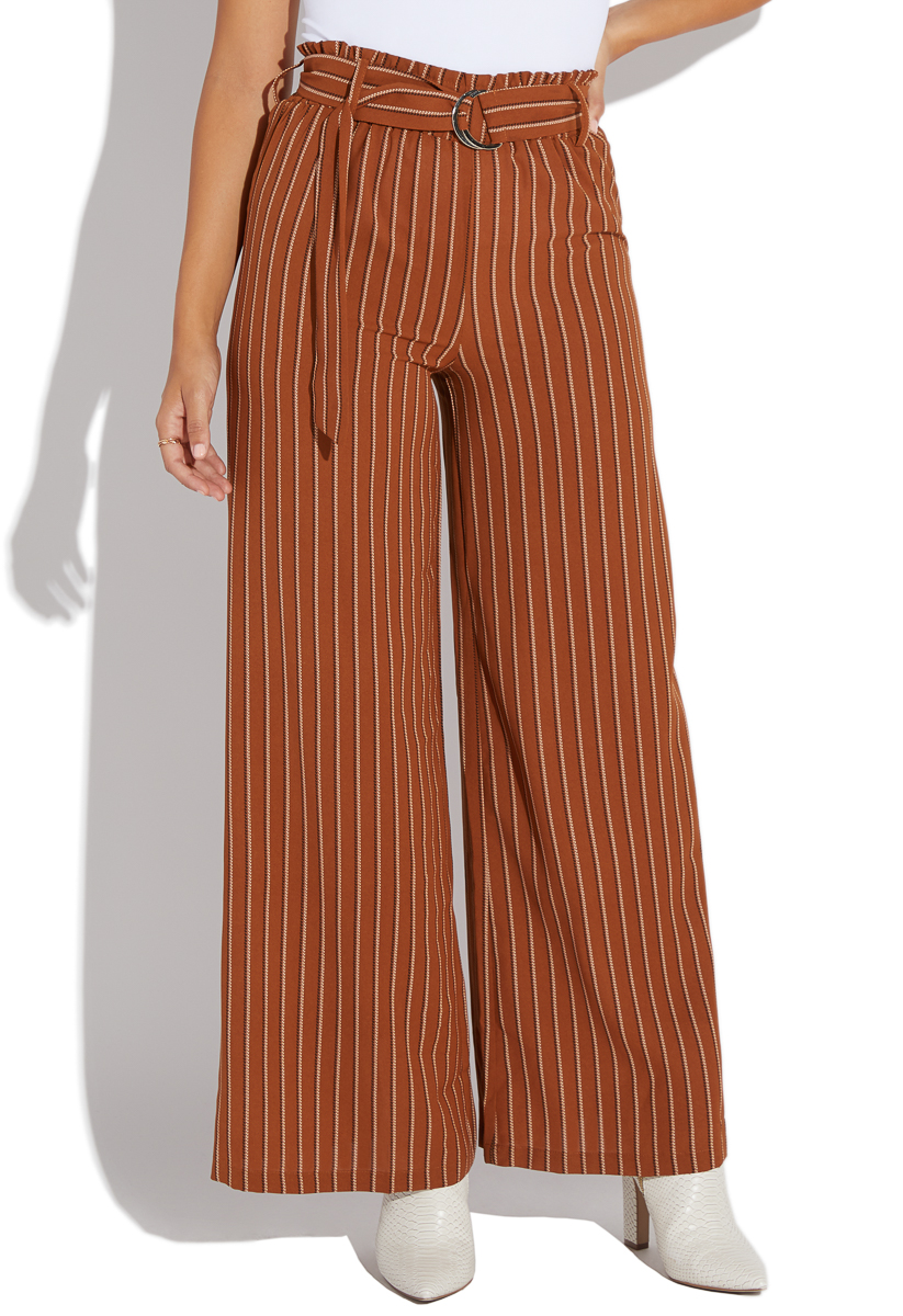 brown striped pants