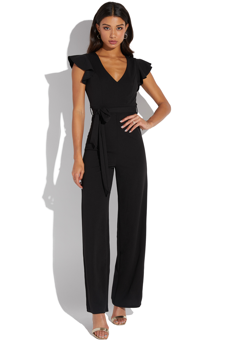 jumpsuit with ruffle sleeves