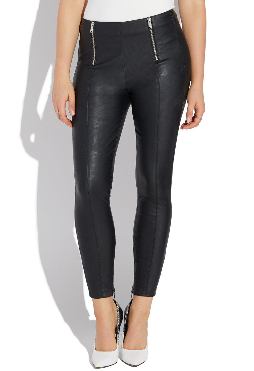 colored faux leather pants