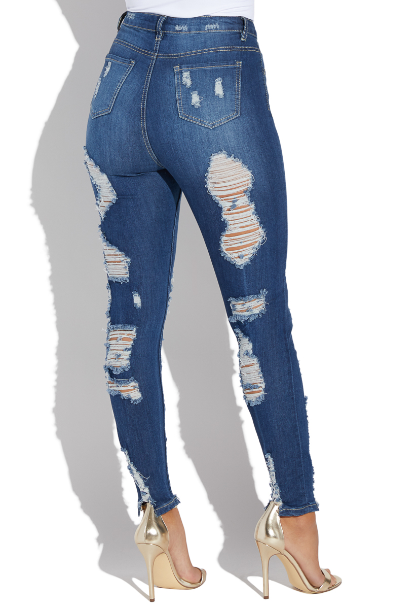 front and back destroyed jeans