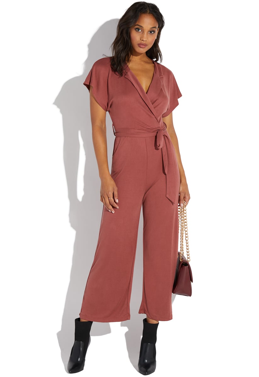 wrap leg jumpsuit