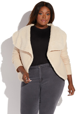 Plus Size Faux Suede Moto Jacket Shoedazzle