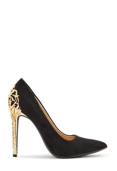 shoedazzle gold heels