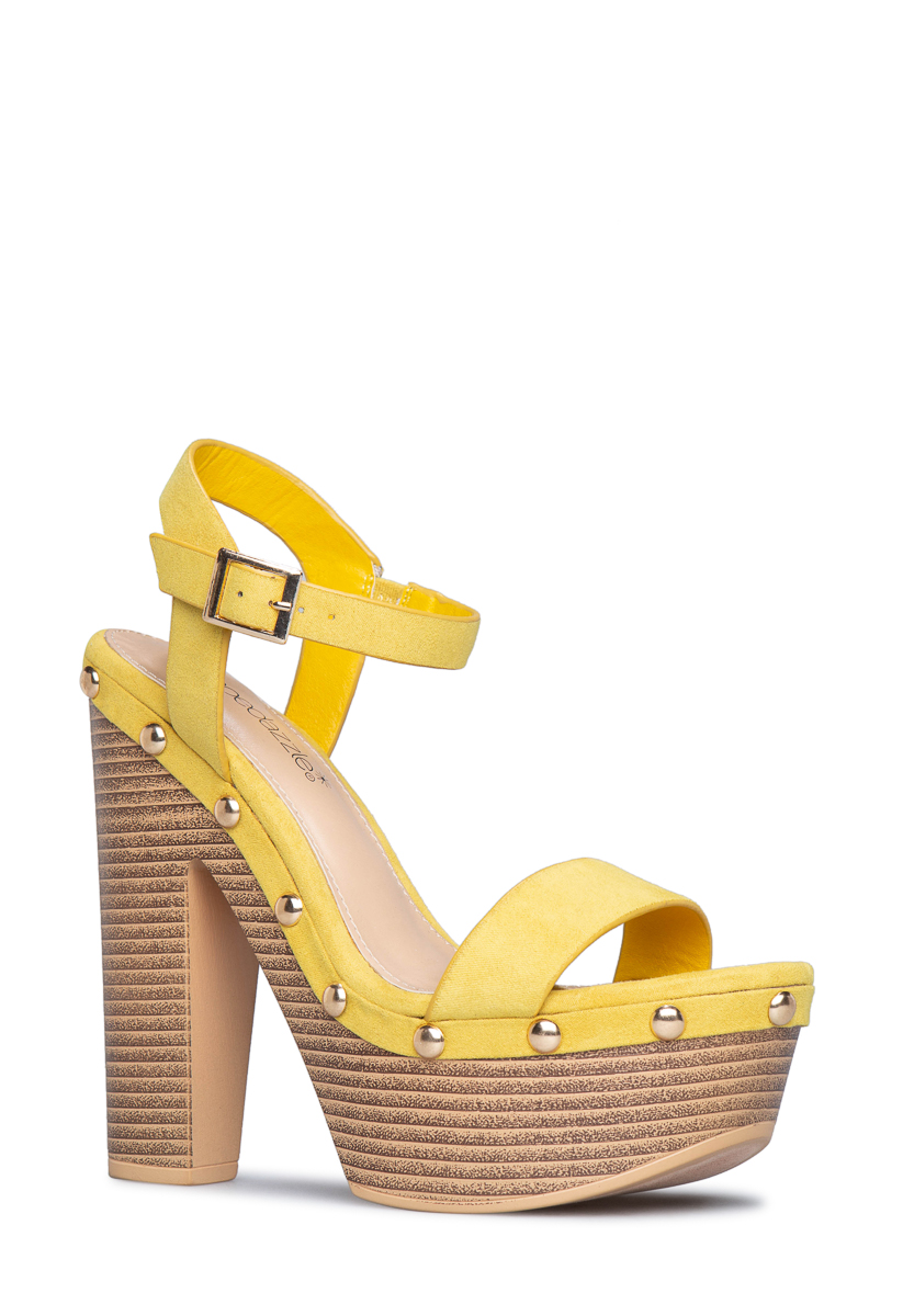 shoedazzle yellow heels