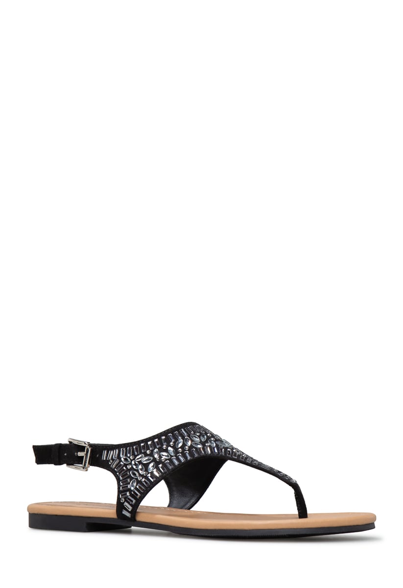 AVERY JEWELED THONG SANDAL - ShoeDazzle