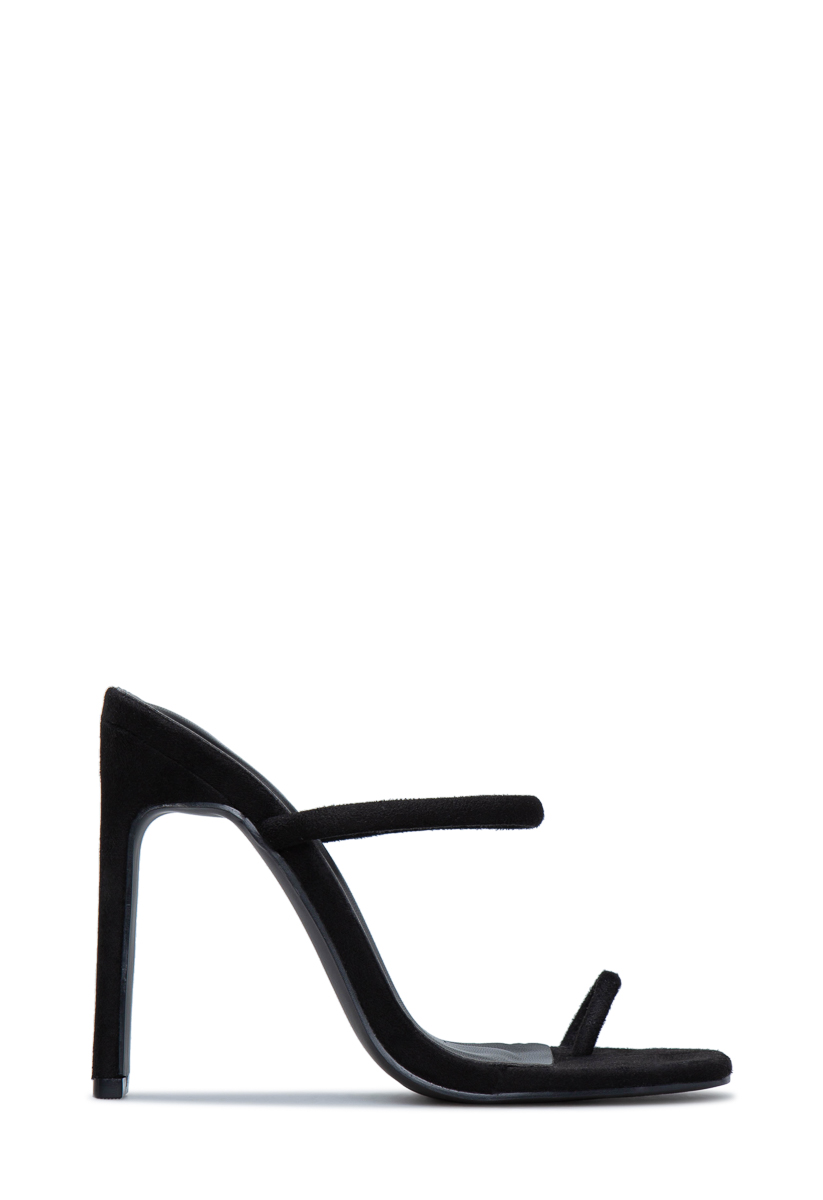 minimalist heeled leather sandals