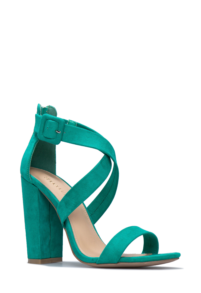 teal block heel shoes