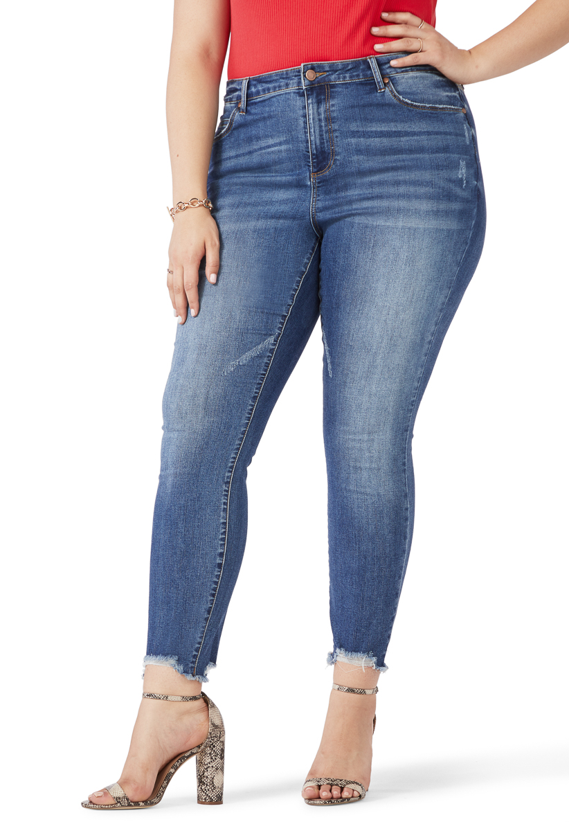 plus size ankle grazer jeans