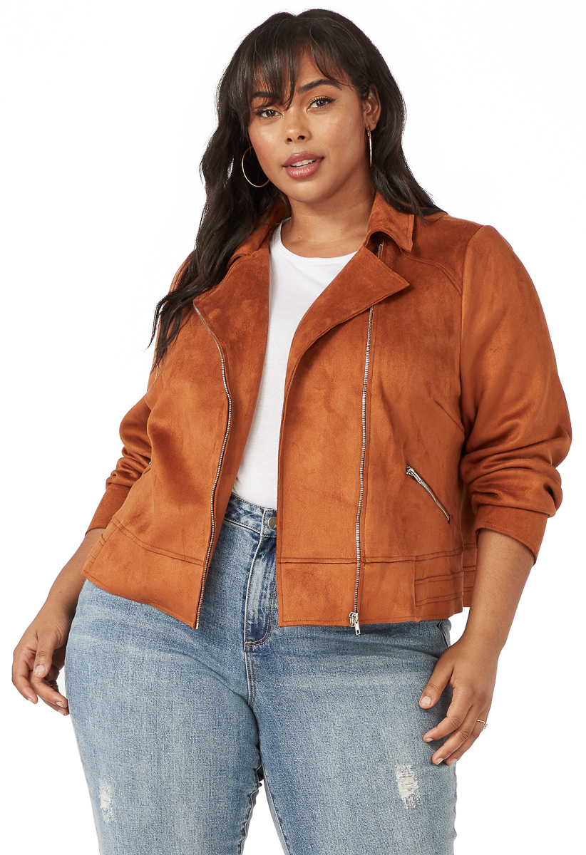 quinn faux suede moto jacket